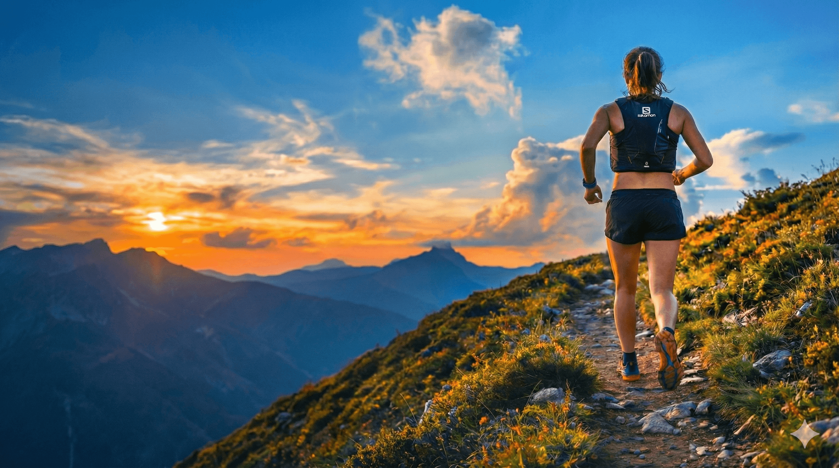 Trail runner in mountains