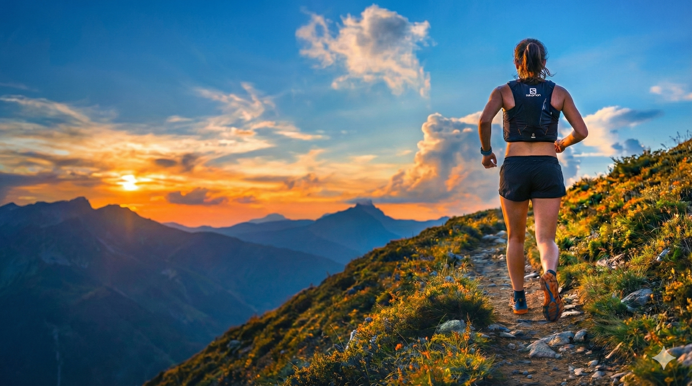 Trail runner in mountains